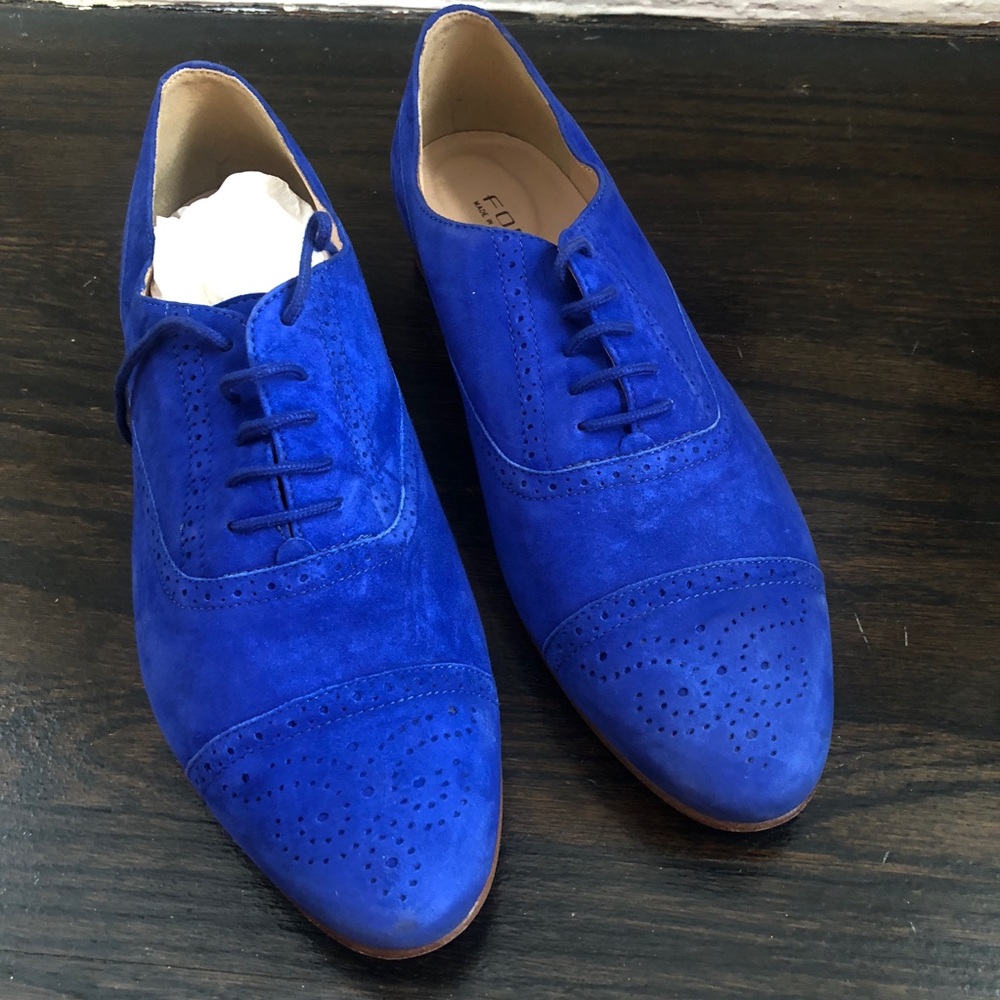 Blue Suede Oxfords